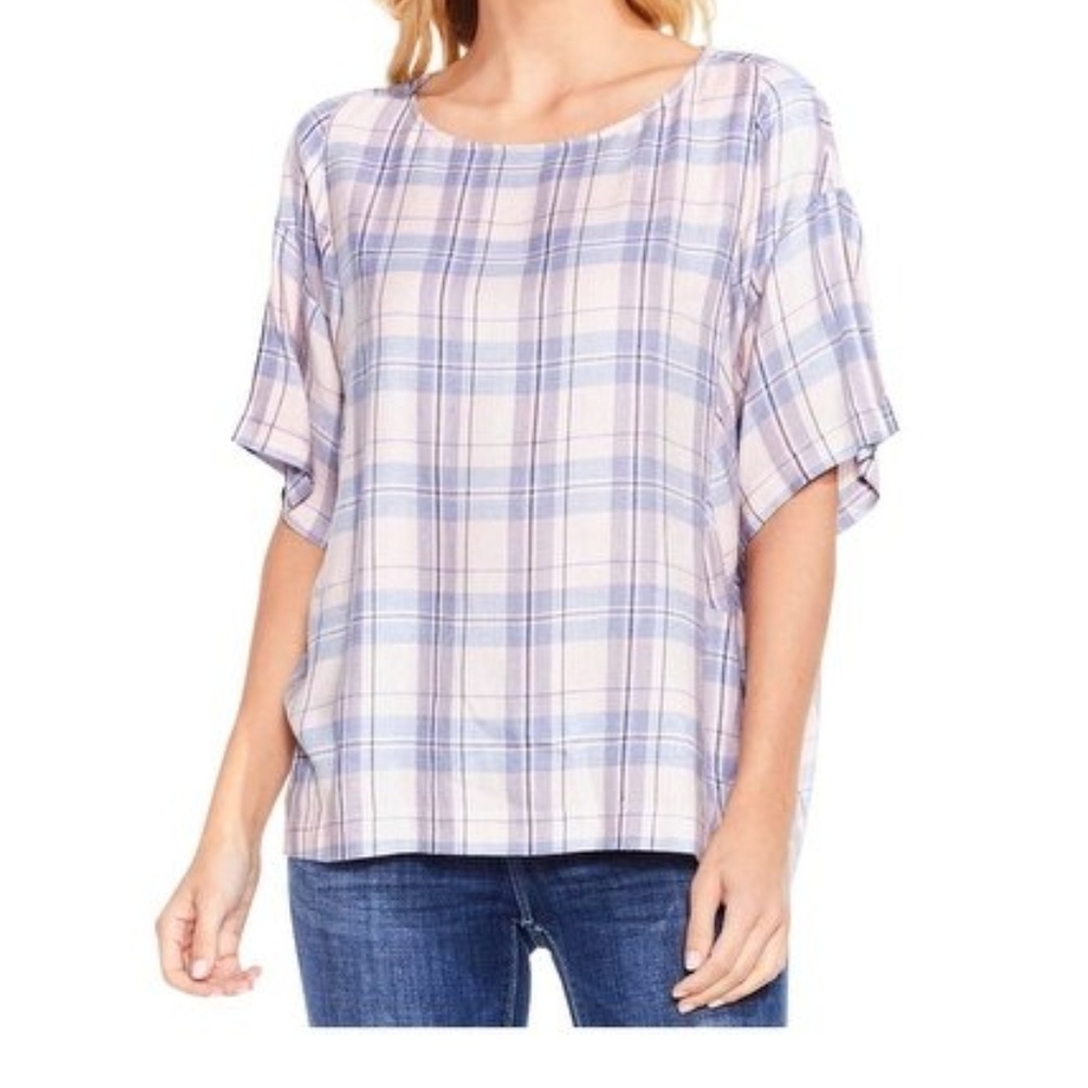Two by Vince Camuto Day Dream Plaid Blouse